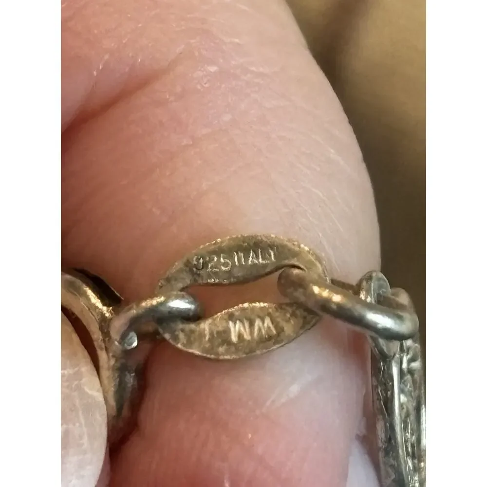 Vtg Sterling Silver 6.5” Butterfly Link Italian Bracelet 925